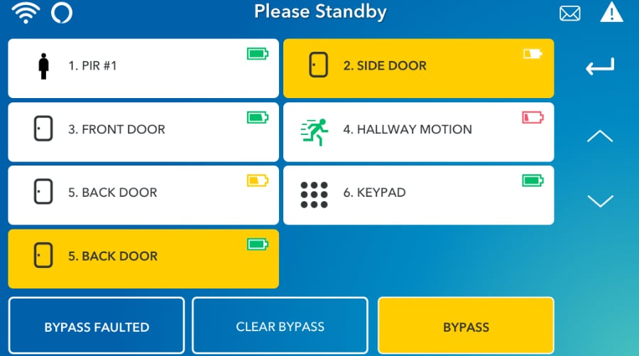 Joplin security system command screen.